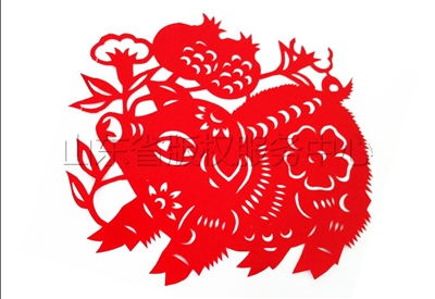 十二生肖剪纸猪